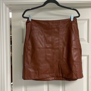 The Loft Faux leather brown skirt